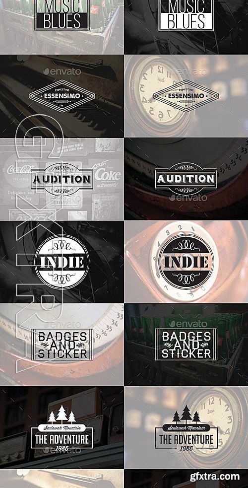 GraphicRiver - 74 Vintage Badges and Stickers - Bundle Vol2 13105438