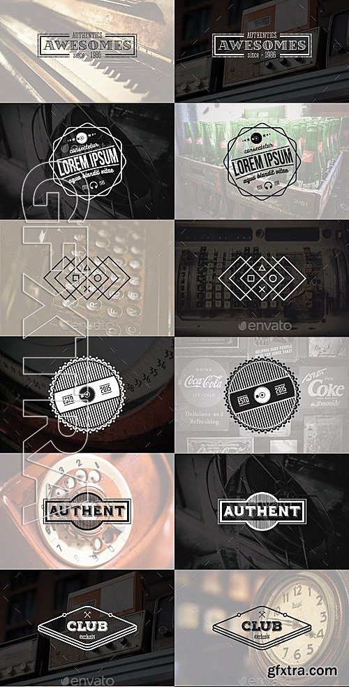 GraphicRiver - 74 Vintage Badges and Stickers - Bundle Vol2 13105438