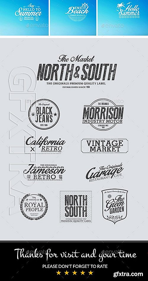 GraphicRiver - Retro Vintage Labels and Logos - Bundle 13082361