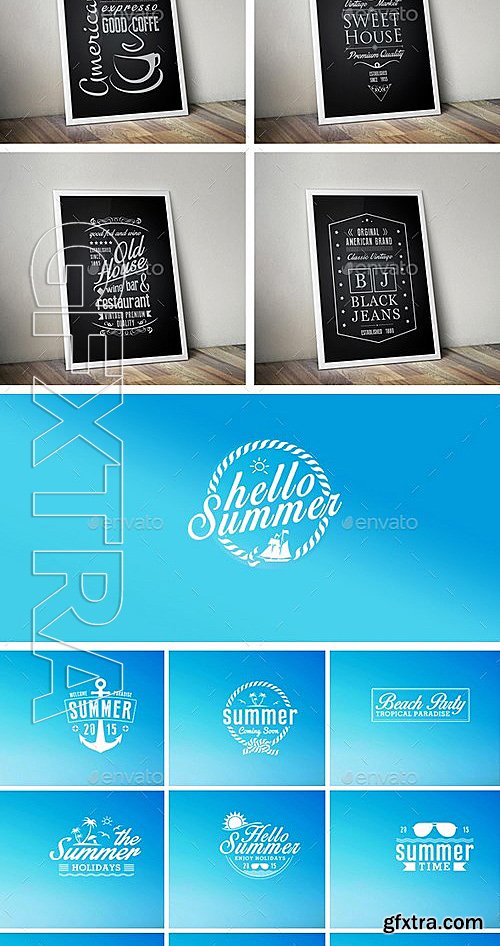 GraphicRiver - Retro Vintage Labels and Logos - Bundle 13082361