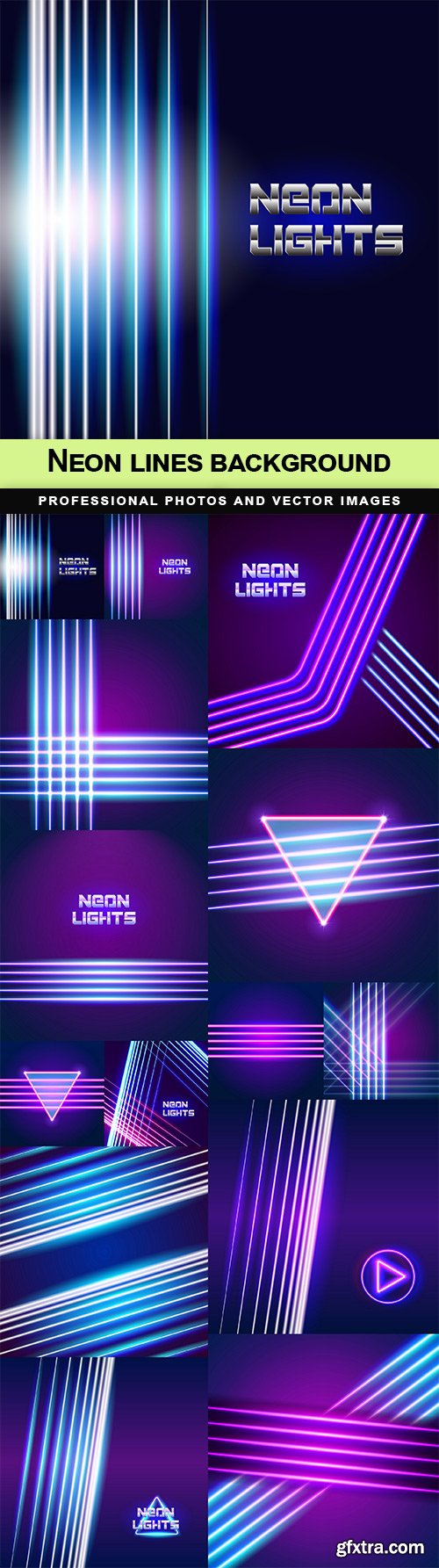 Neon lines background - 14 EPS