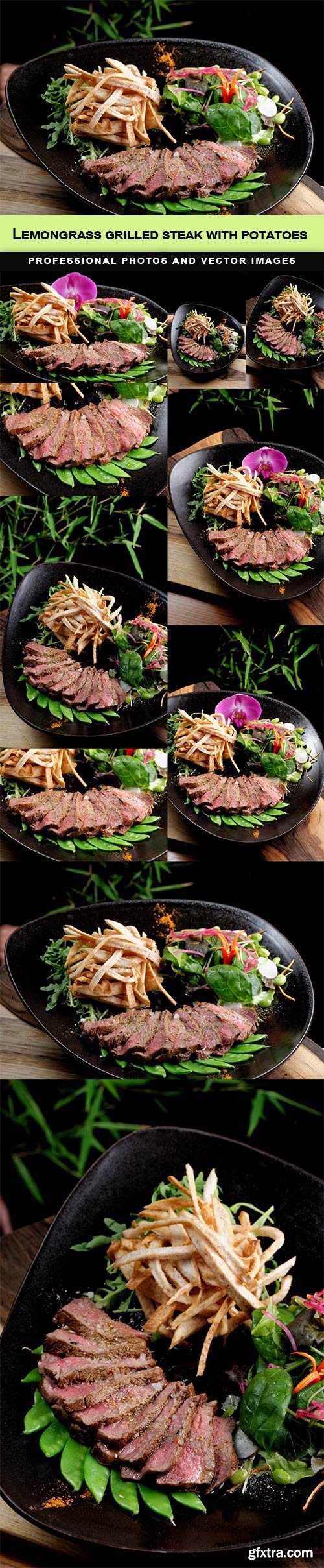 Lemongrass grilled beef steak with potatoes - 10 UHQ JPEG