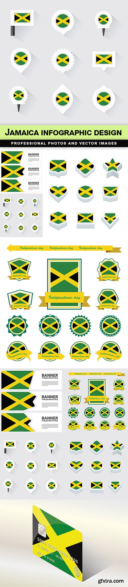 Jamaica infographic design - 6 EPS