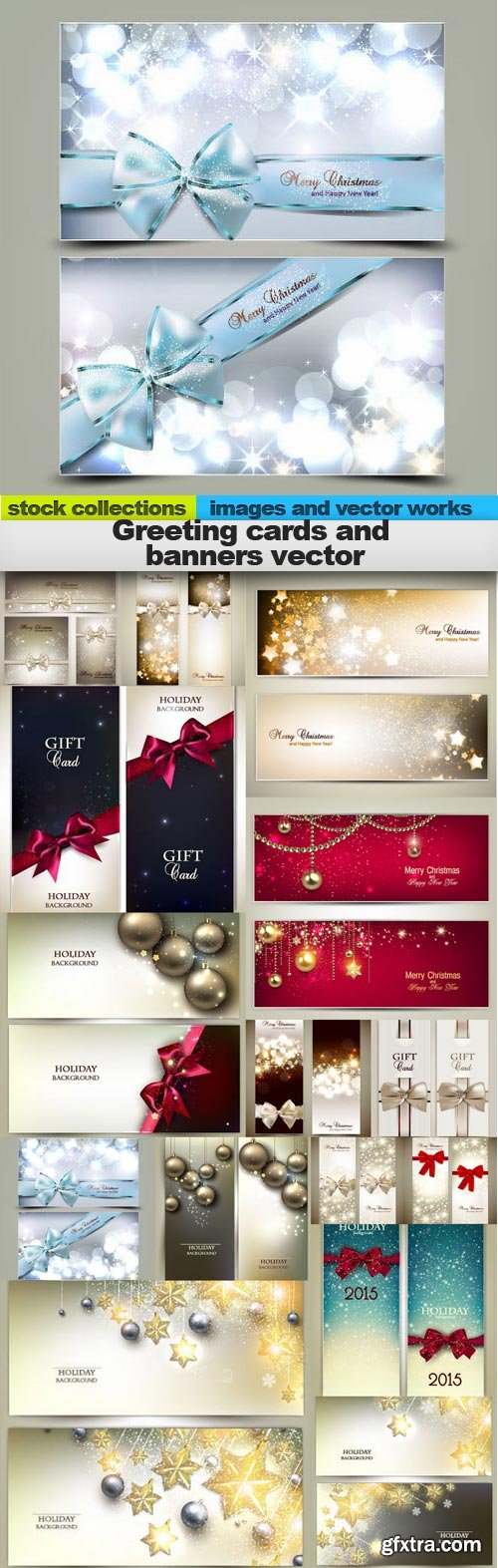 Greeting cards and banners vector, 15 x EPS