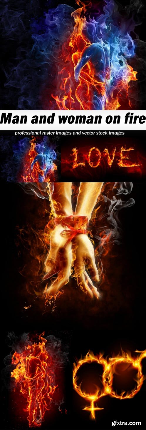 Man and woman on fire