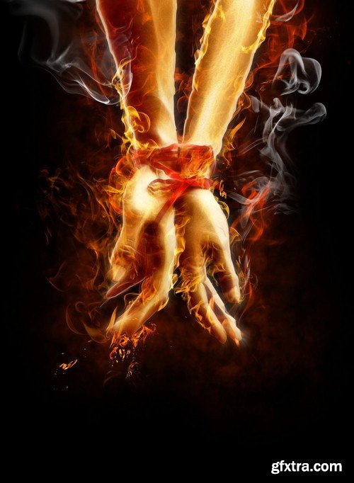 Man and woman on fire