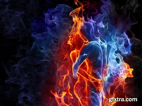 Man and woman on fire