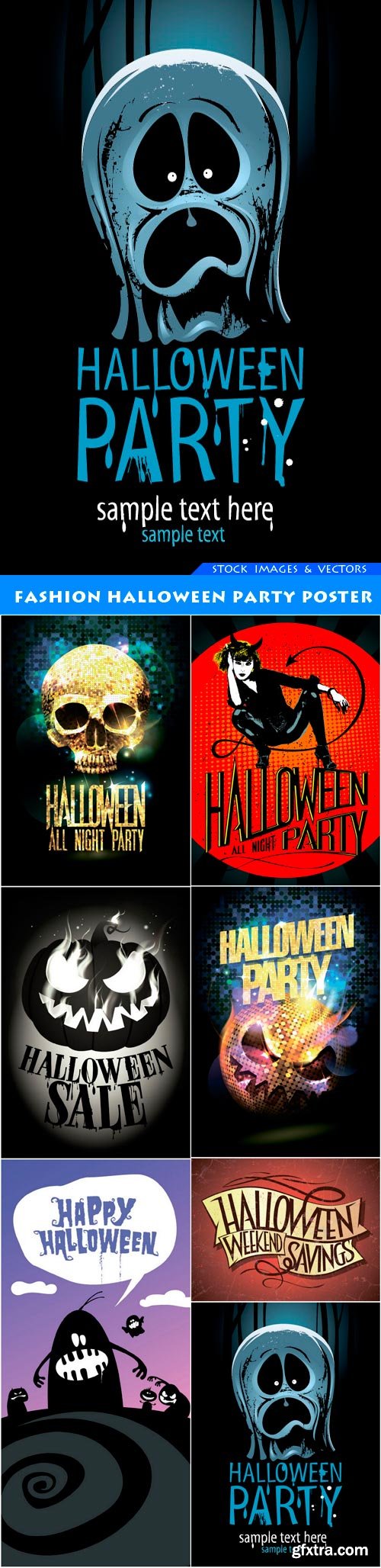 Fashion halloween party poster 7X EPS