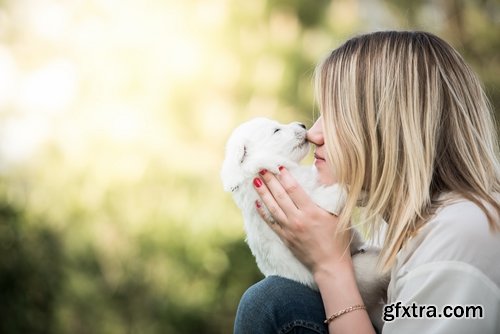 Collection of woman people girl with dog puppy pet 25 HQ Jpeg