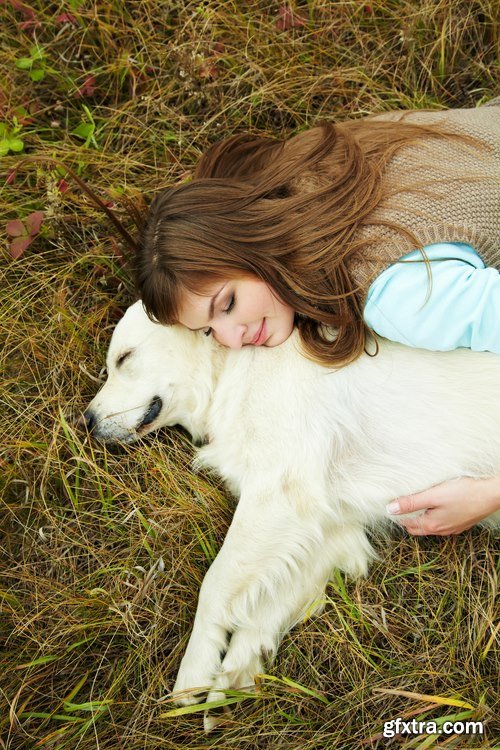 Collection of woman people girl with dog puppy pet 25 HQ Jpeg