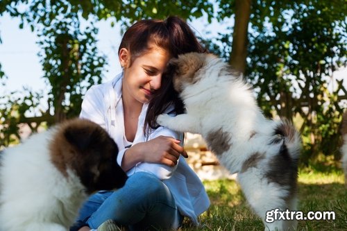 Collection of woman people girl with dog puppy pet 25 HQ Jpeg