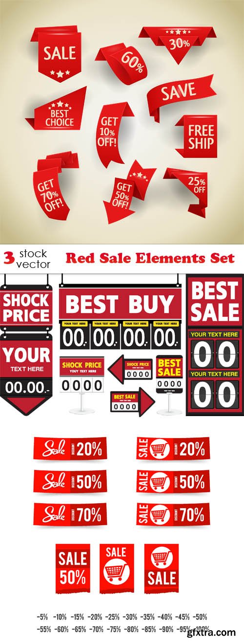 Vectors - Red Sale Elements Set