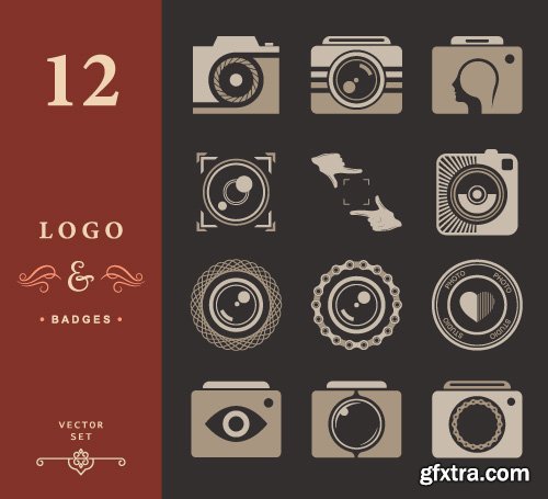 Logos Icons and Badges set vector