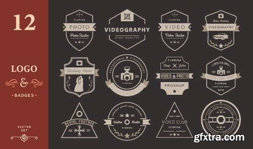 Logos Icons and Badges set vector