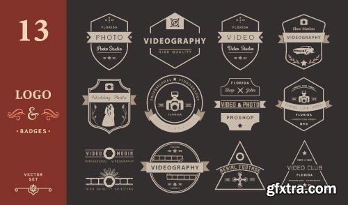 Logos Icons and Badges set vector