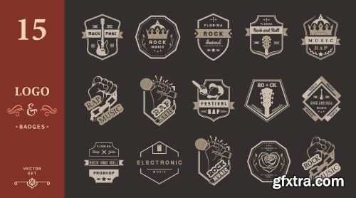 Logos Icons and Badges set vector