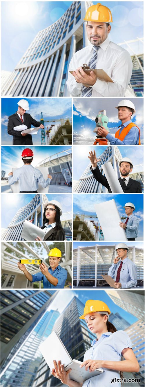 Architect on building background - Stock photo