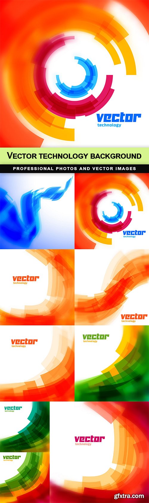 Vector technology background - 9 EPS