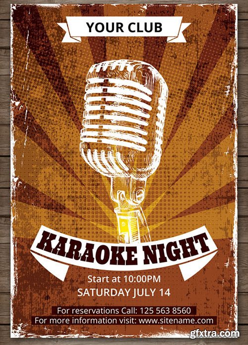 CreativeMarket Karaoke Night Party Flyer 388757