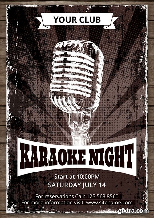 CreativeMarket Karaoke Night Party Flyer 388757