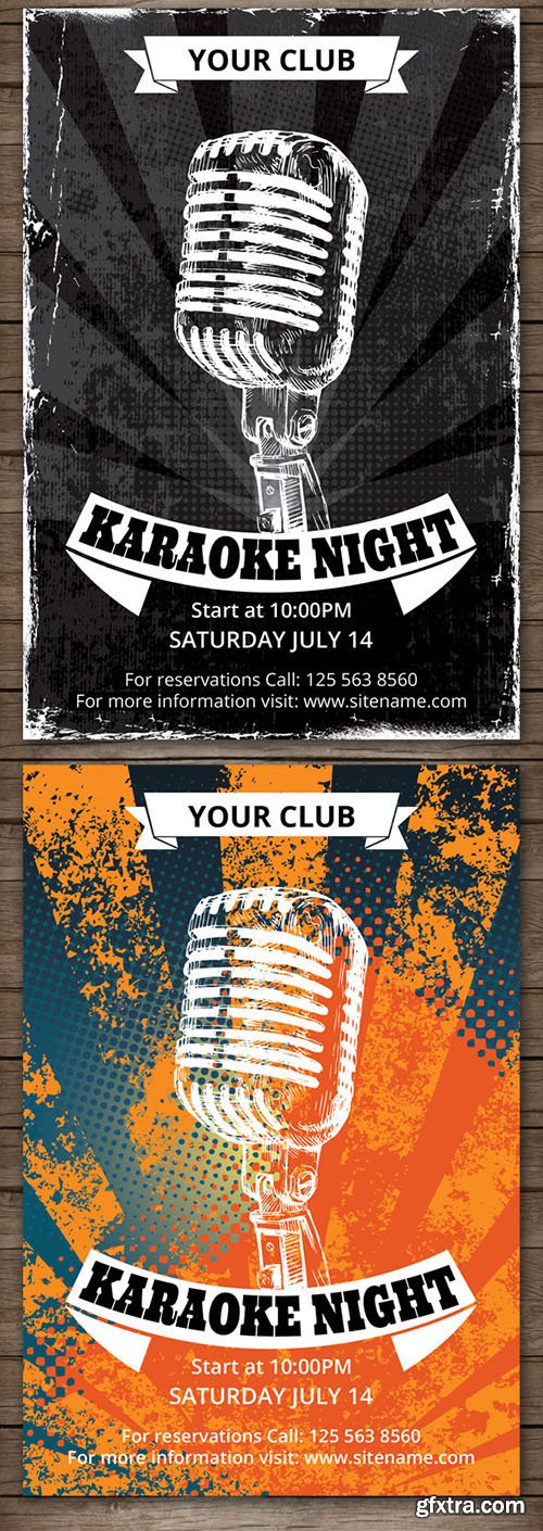 CreativeMarket Karaoke Night Party Flyer 388757