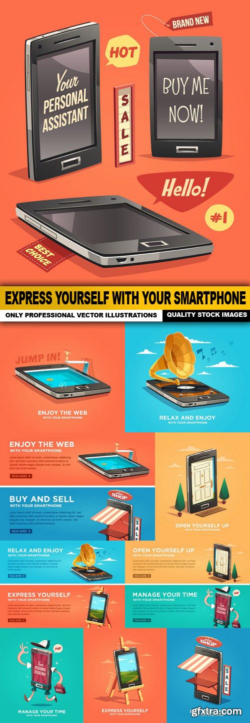 Express Yourself With Your Smartphone - 10 Vector