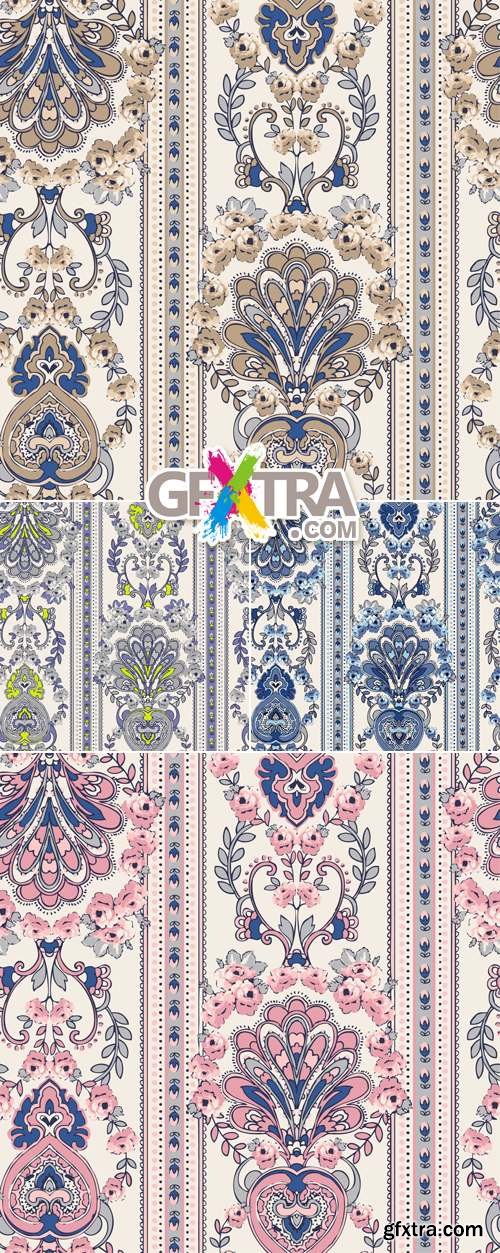 Seamless Paisley Patterns Vector