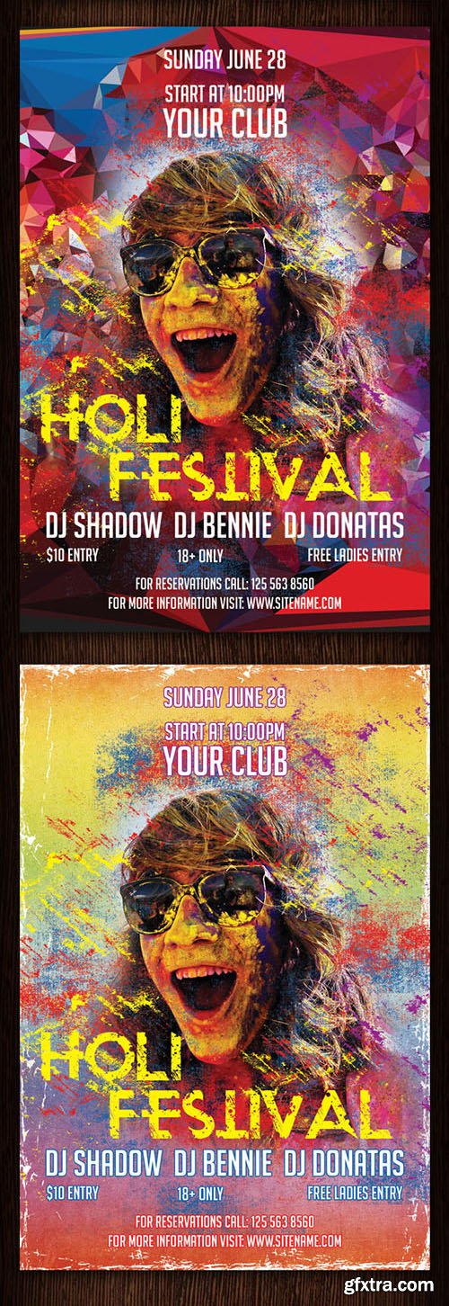 CreativeMarket Holi - Festival Of Colors Flyer