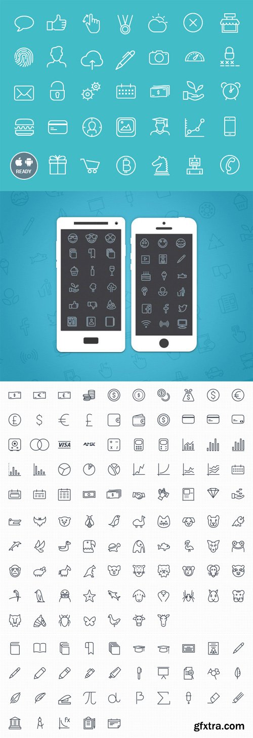 Icon Tail iOS & Android Vector Icon Bundle