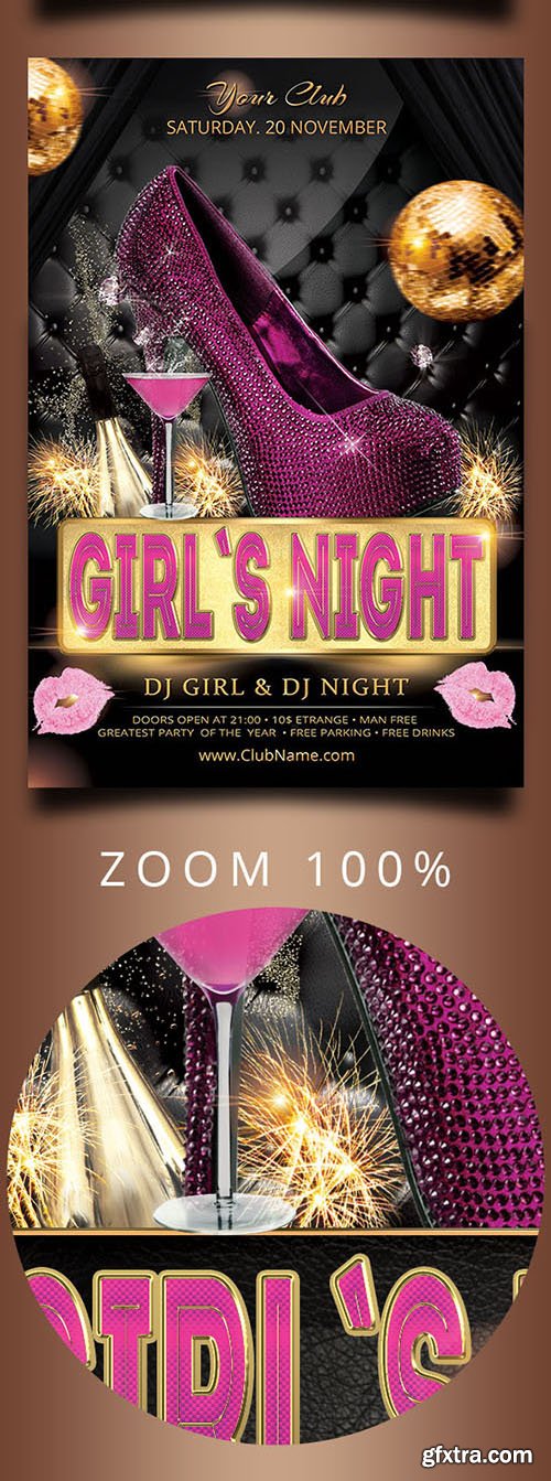 CreativeMarket Girls Night Party Flyer 388656