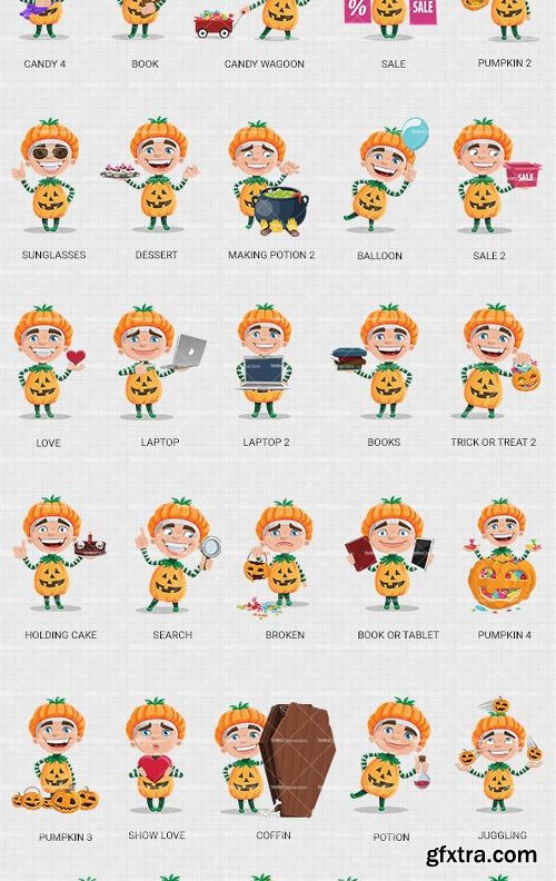 Kid Wearing Halloween Costume Character Ultimate Set