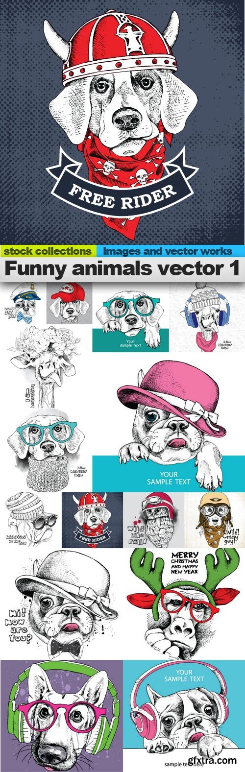 Funny animals vector 1, 15 x EPS