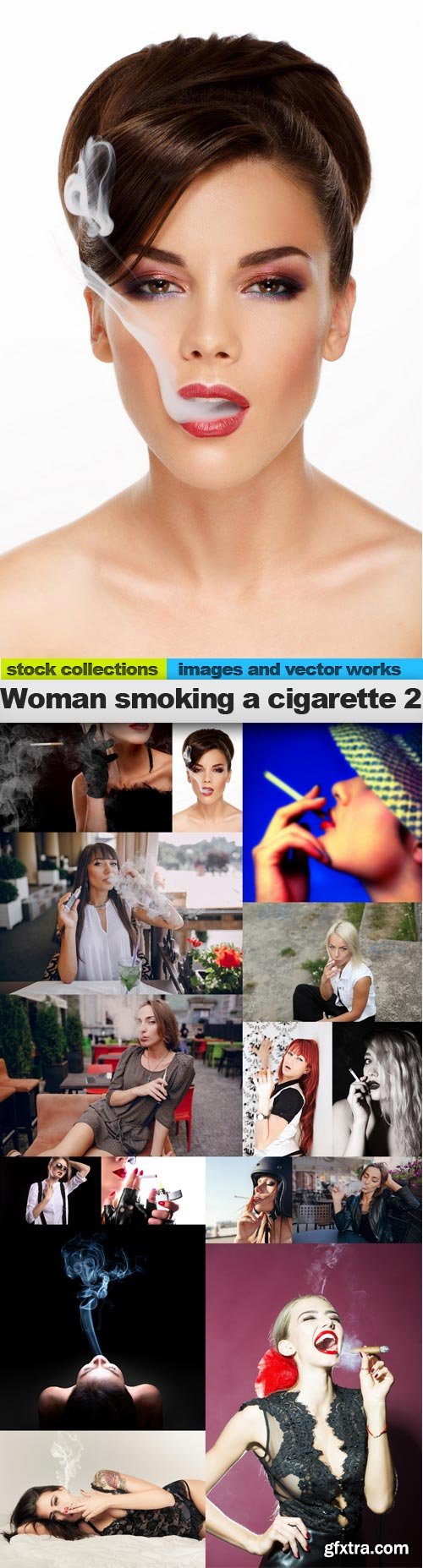 Woman smoking a cigarette 2, 15 x UHQ JPEG