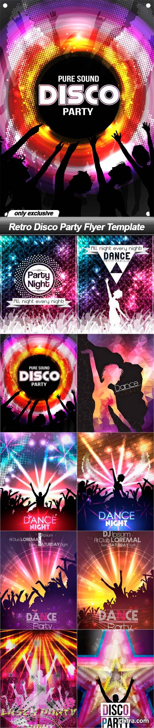 Retro Disco Party Flyer Template - 10 EPS