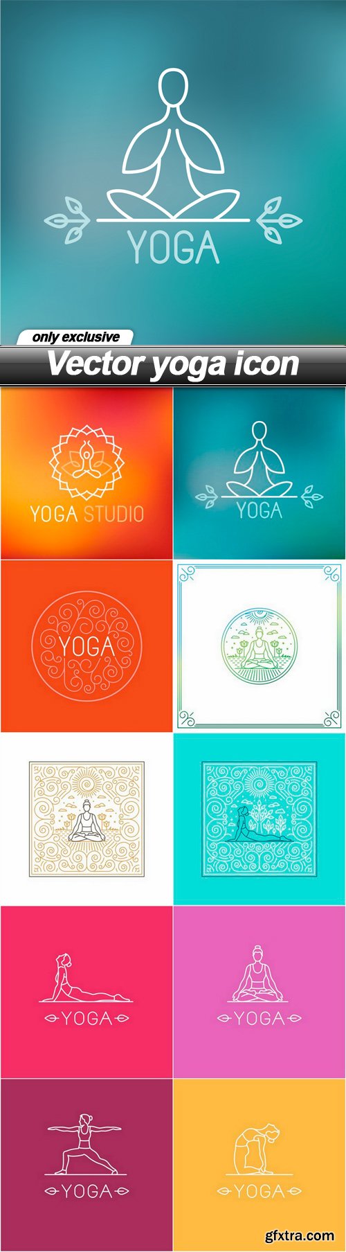 Vector yoga icon - 10 EPS