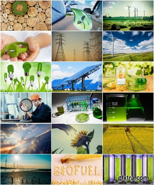 Collection of biofuel diesel from plants alternative energy solar panel wind turbine 25 HQ Jpeg