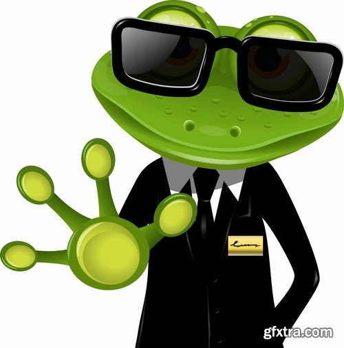 Collection of vector picture cartoon bodyguard security guard 25 EPS