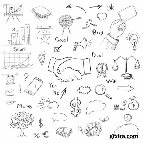 Collection of vector icons flat picture on various subjects #2- 25 EPS