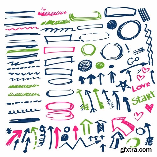 Collection of vector icons flat picture on various subjects #2- 25 EPS