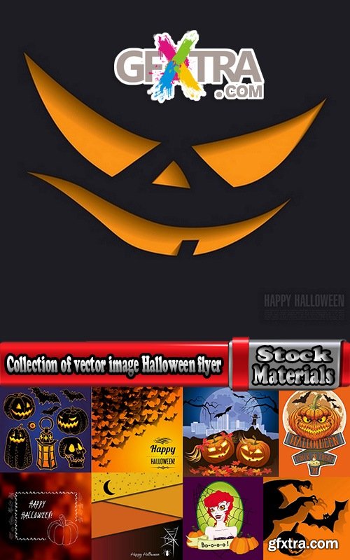 Collection of vector image Halloween flyer banner poster zombies 25 EPS