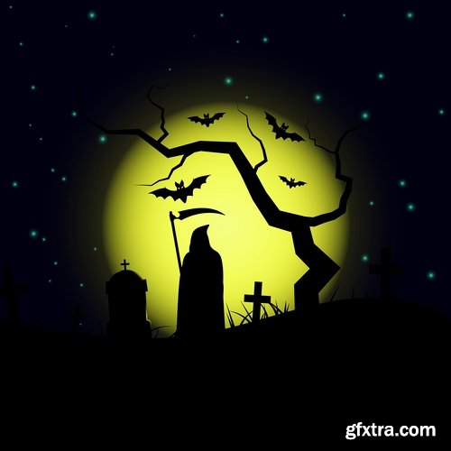 Collection of vector image Halloween flyer banner poster zombies 25 EPS