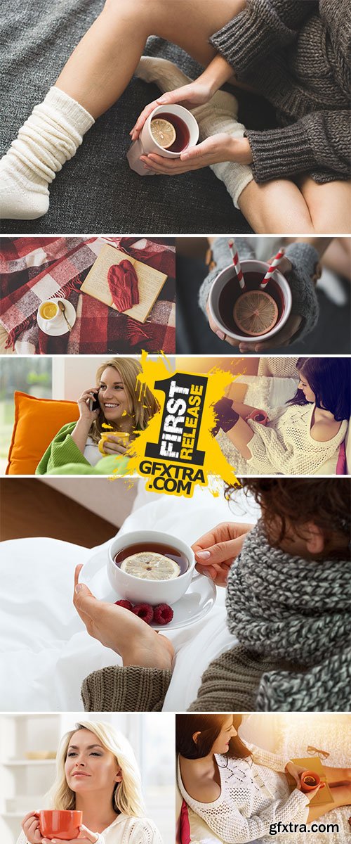 Stock Image Hot tea in bed