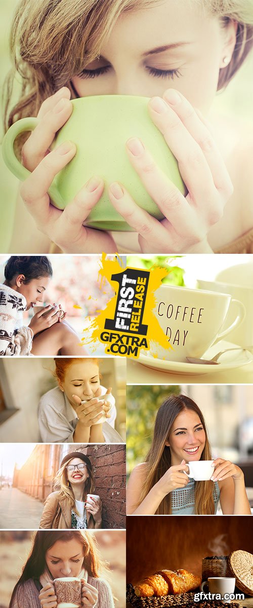 Stock Image Relaxing girl coffe