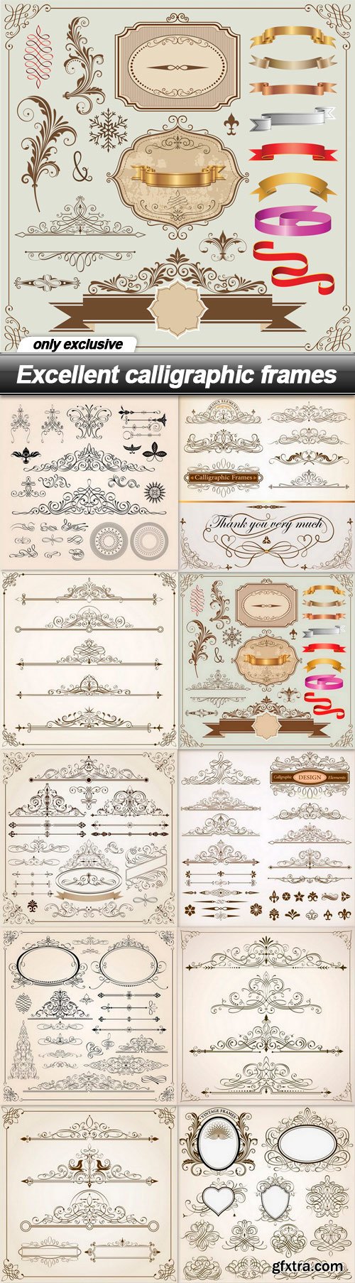 Excellent calligraphic frames - 10 EPS