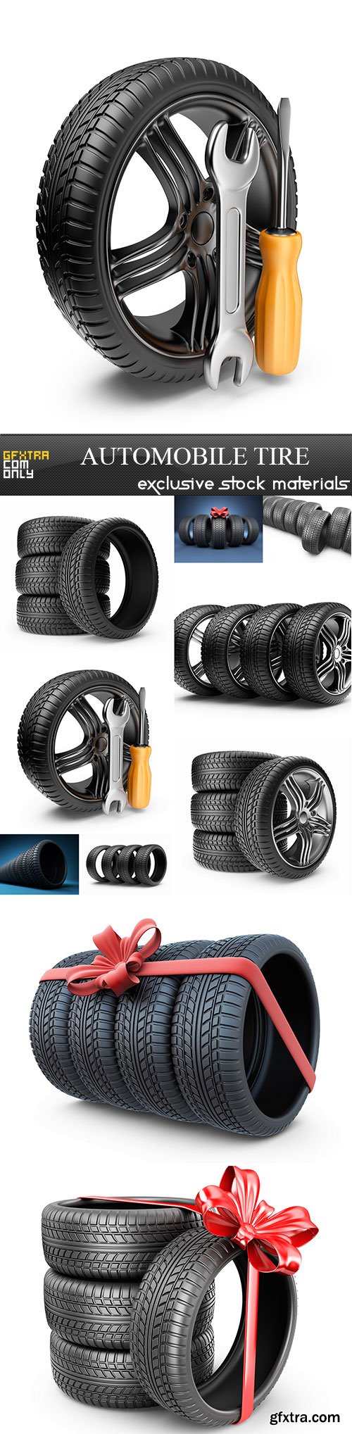 Automobile tire, 10 x UHQ JPEG