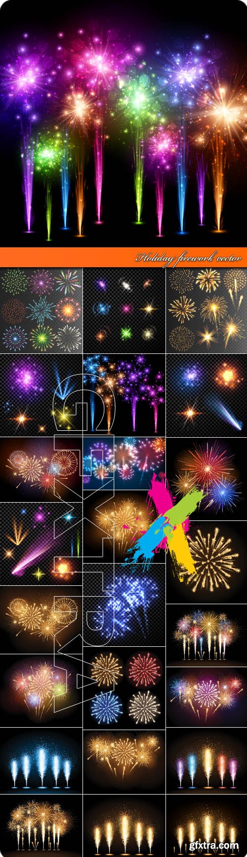 Holiday firework vector