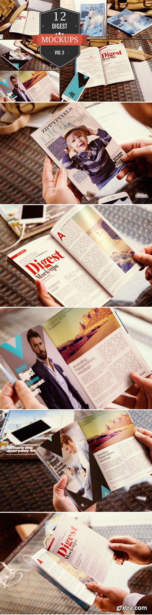 CM - Digest-Sized Magazine Mockups Vol. 3 389924