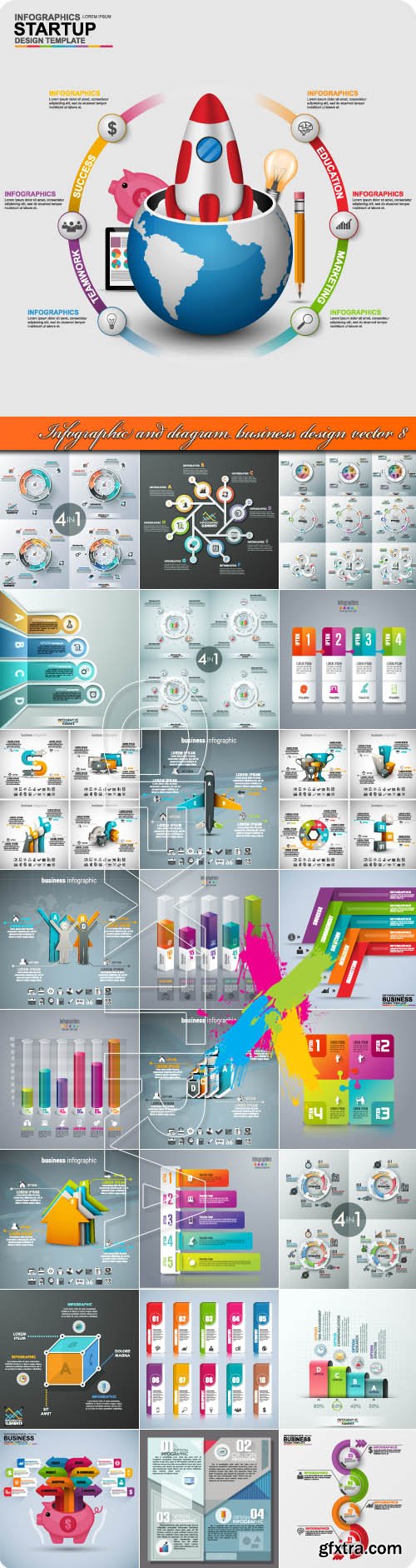 Infographic and diagram business design vector 8