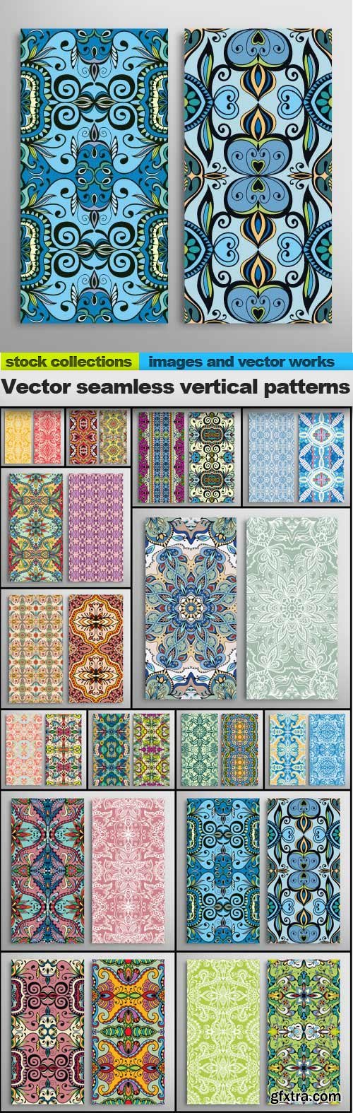 Vector seamless vertical patterns, 15 x EPS