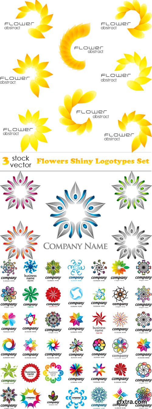 Vectors - Flowers Shiny Logotypes Set